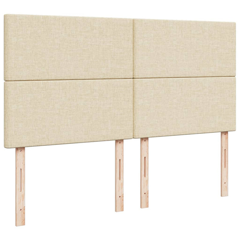 Pat box spring cu saltea, crem, 200x200 cm, textil