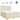Pat box spring cu saltea, crem, 200x200 cm, textil