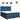 Pat box spring cu saltea, albastru, 200x200 cm, textil