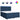 Pat box spring cu saltea, albastru, 200x200 cm, textil
