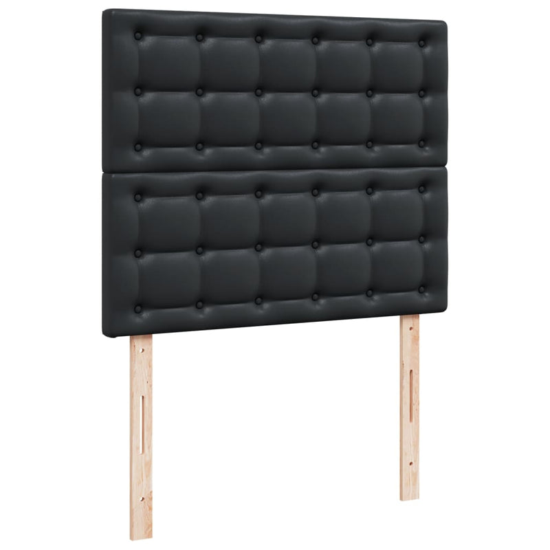 Pat box spring cu saltea, negru, 120x190 cm, piele ecologică