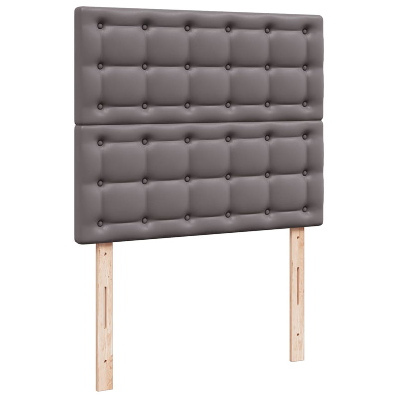 Pat box spring cu saltea, gri, 120x200 cm, piele ecologică