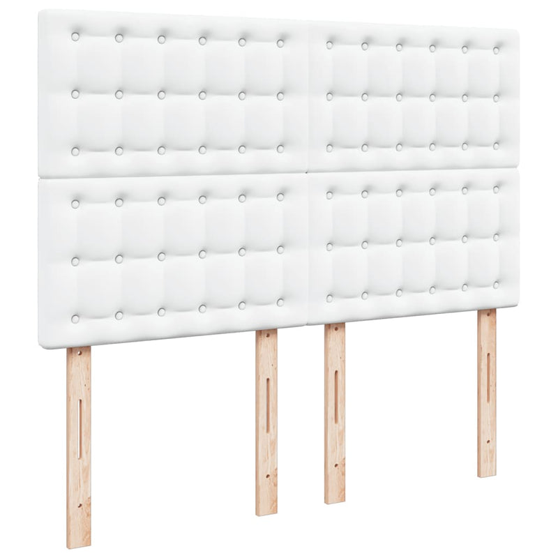 Pat box spring cu saltea, alb, 160x200 cm, piele ecologică
