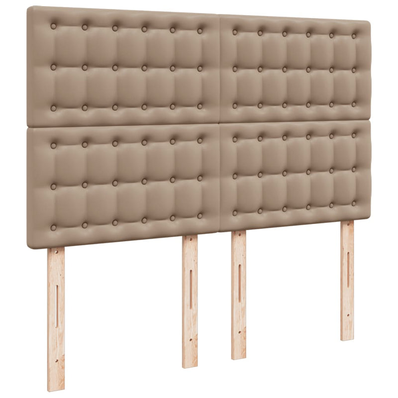 Pat box spring cu saltea, cappuccino, 160x200cm piele ecologică