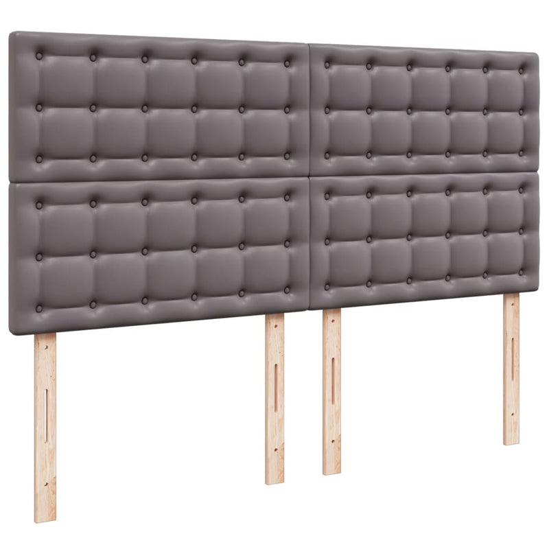 Pat box spring cu saltea, gri, 180x200 cm, piele ecologică