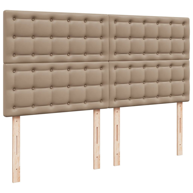 Pat box spring cu saltea, cappuccino, 180x200cm piele ecologică