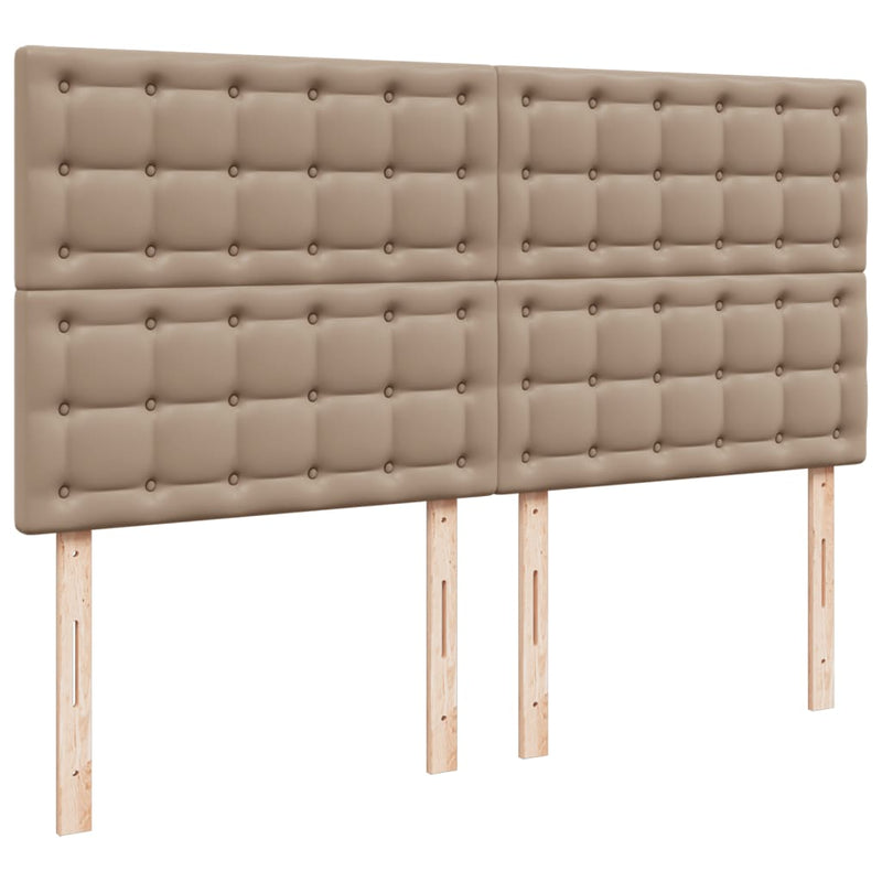 Pat continental cu saltea, cappuccino, 200x200 cm, piele eco