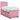 Pat box spring cu saltea, roz, 80x200 cm, catifea