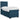 Pat box spring cu saltea, albastru, 90x190 cm, catifea