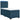 Pat box spring cu saltea, albastru, 90x190 cm, catifea