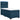 Pat box spring cu saltea, albastru, 90x190 cm, catifea