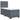 Pat box spring cu saltea, gri închis, 90x190 cm, catifea