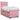 Pat box spring cu saltea, roz, 90x190 cm, catifea
