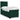Pat box spring cu saltea, verde închis, 100x200 cm, catifea