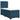 Pat box spring cu saltea, albastru, 100x200 cm, catifea