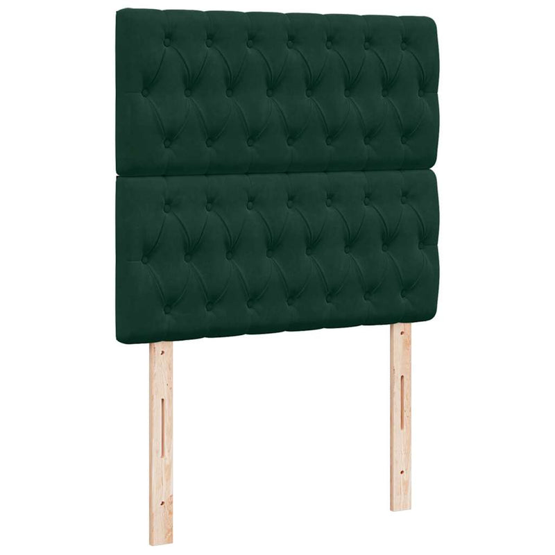 Pat box spring cu saltea, verde închis, 100x200 cm, catifea