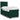 Pat box spring cu saltea, verde închis, 100x200 cm, catifea