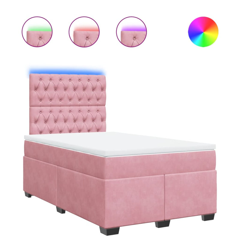 Pat box spring cu saltea, negru, 120x190 cm, catifea