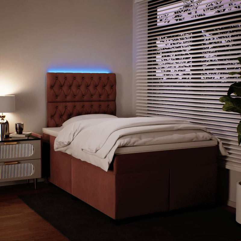 Pat box spring cu saltea, negru, 120x190 cm, catifea