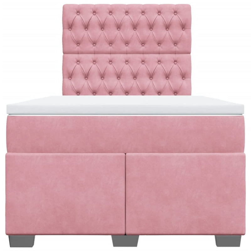 Pat box spring cu saltea, negru, 120x190 cm, catifea
