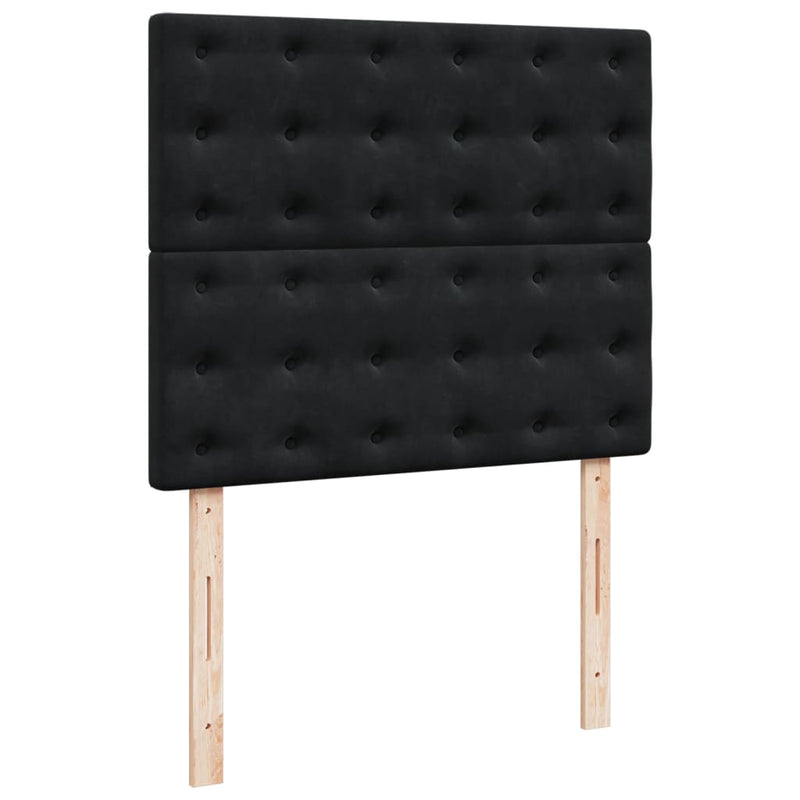Pat box spring cu saltea, negru, 120x190 cm, catifea