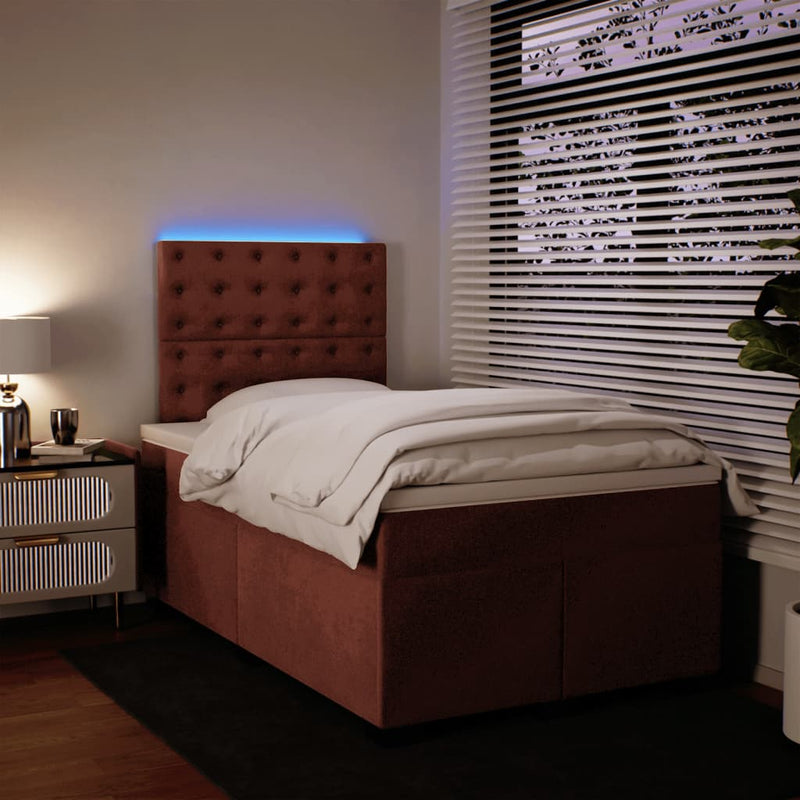 Pat box spring cu saltea, negru, 120x190 cm, catifea