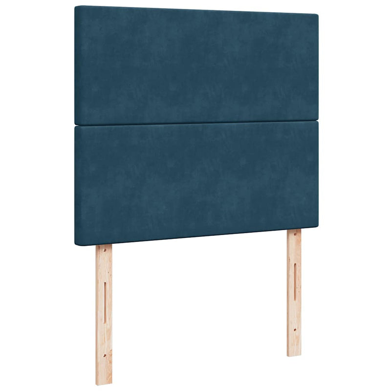 Pat box spring cu saltea, albastru, 120x200 cm, catifea
