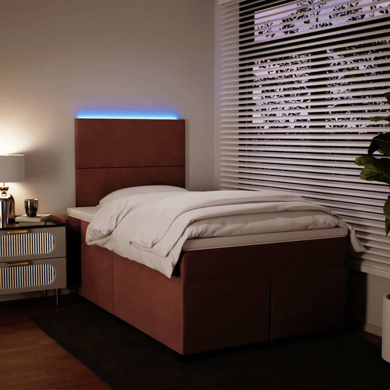 Pat box spring cu saltea, roz, 120x200 cm, catifea