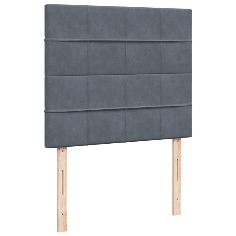 Pat box spring cu saltea, gri închis, 120x200 cm, catifea