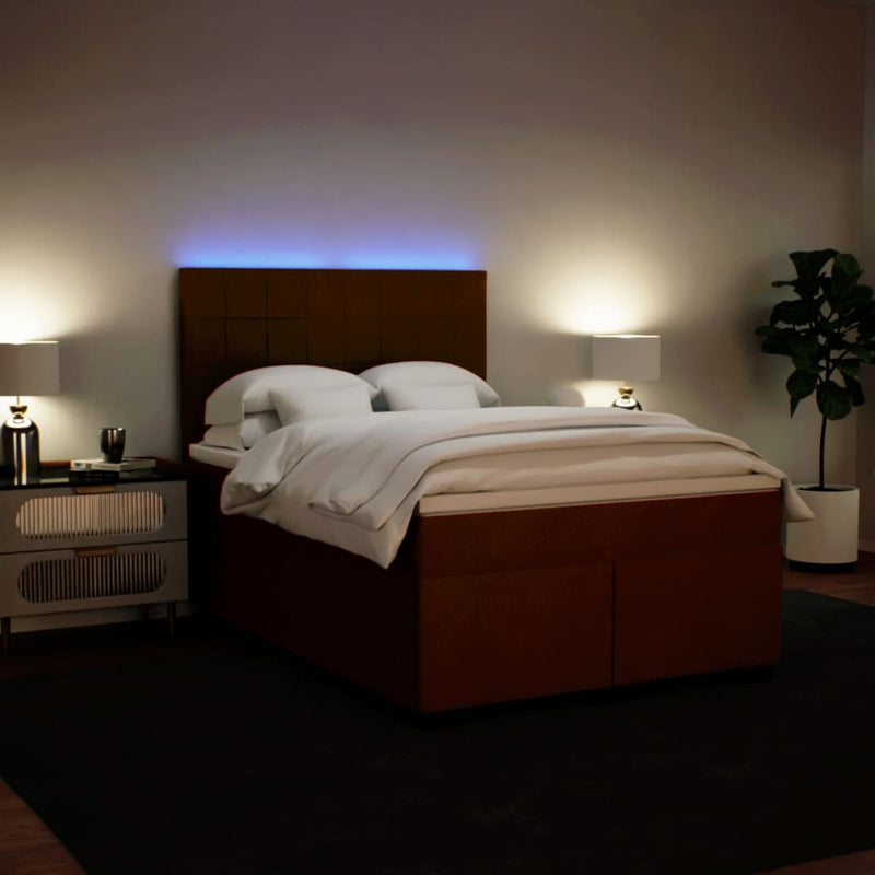 Pat box spring cu saltea, roz, 140x190 cm, catifea