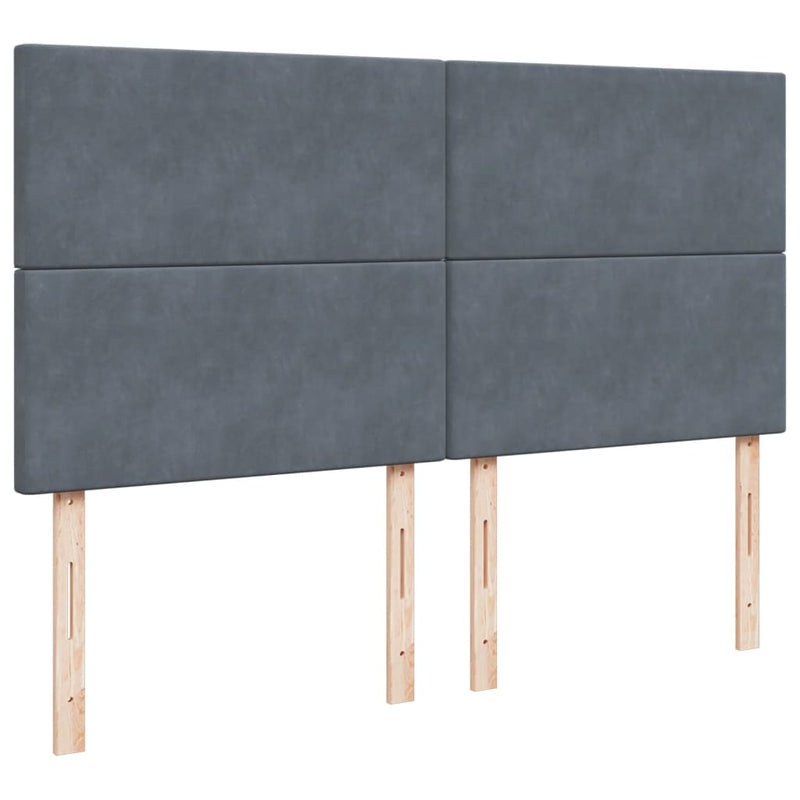 Pat box spring cu saltea, gri închis, 180x200 cm, catifea