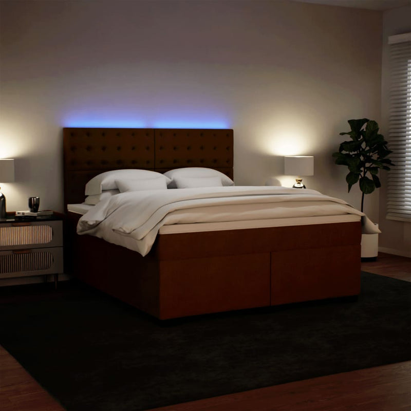 Pat box spring cu saltea, roz, 180x200 cm, catifea