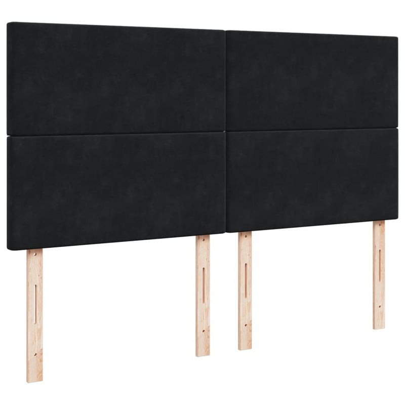 Pat box spring cu saltea, negru, 200x200 cm, catifea