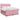 Pat box spring cu saltea, roz, 200x200 cm, catifea