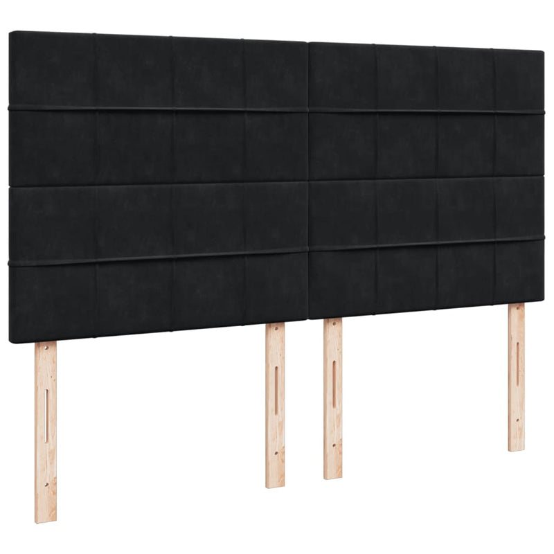 Pat box spring cu saltea, negru, 200x200 cm, catifea