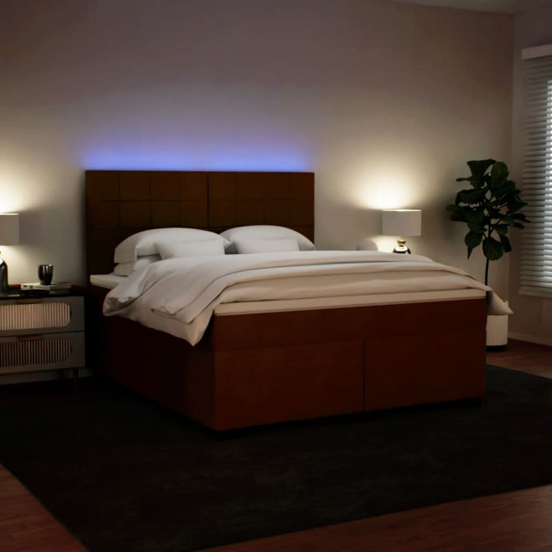 Pat box spring cu saltea, roz, 200x200 cm, catifea