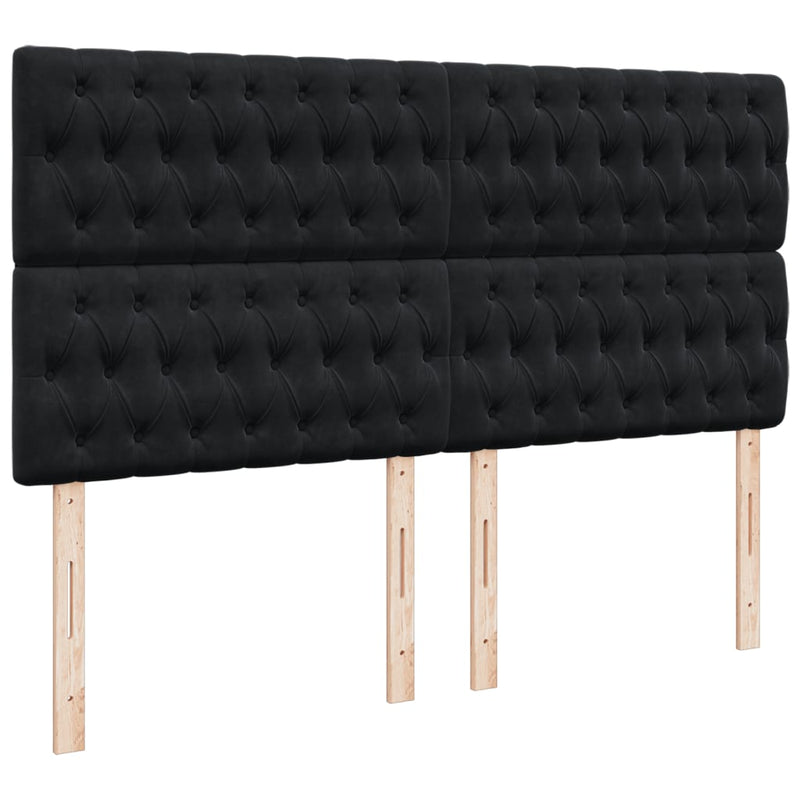 Pat box spring cu saltea, negru, 200x200 cm, catifea