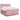 Pat box spring cu saltea, roz, 200x200 cm, catifea
