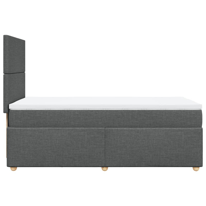 Pat box spring cu saltea, gri închis, 80x200 cm, textil