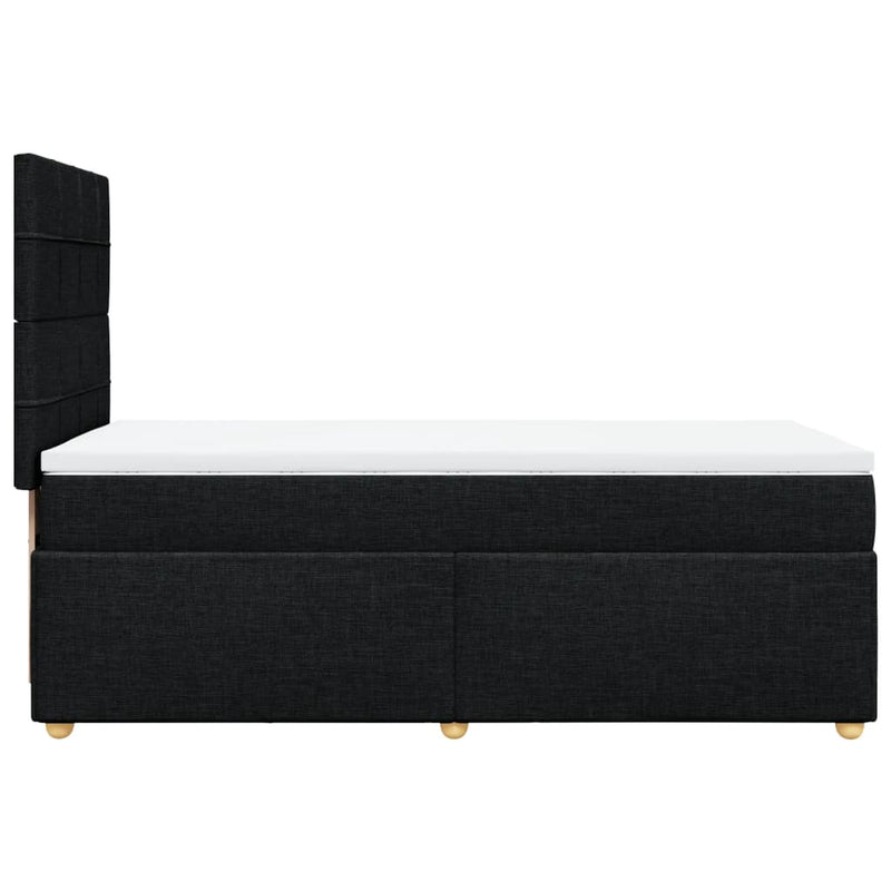 Pat box spring cu saltea, negru, 80x200 cm, textil
