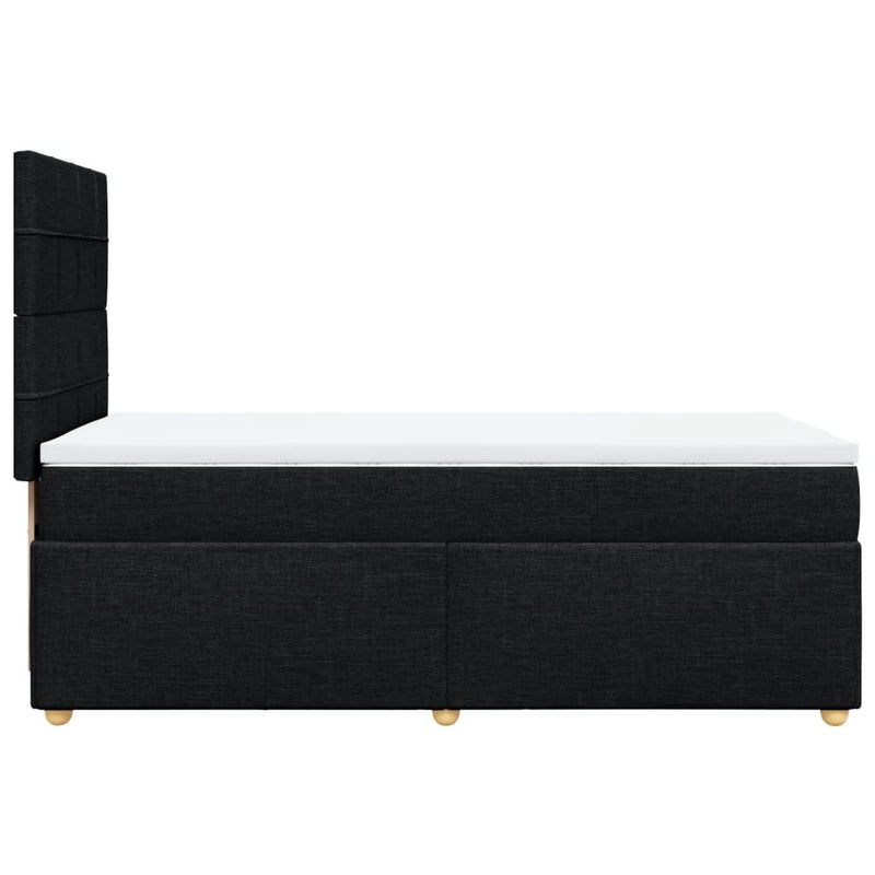 Pat box spring cu saltea, negru, 90x190 cm, textil