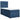 Pat box spring cu saltea, albastru, 90x200 cm, textil