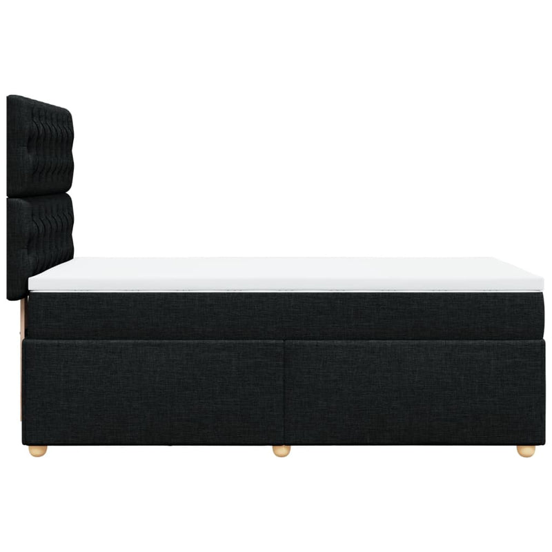 Pat box spring cu saltea, negru, 100x200 cm, textil