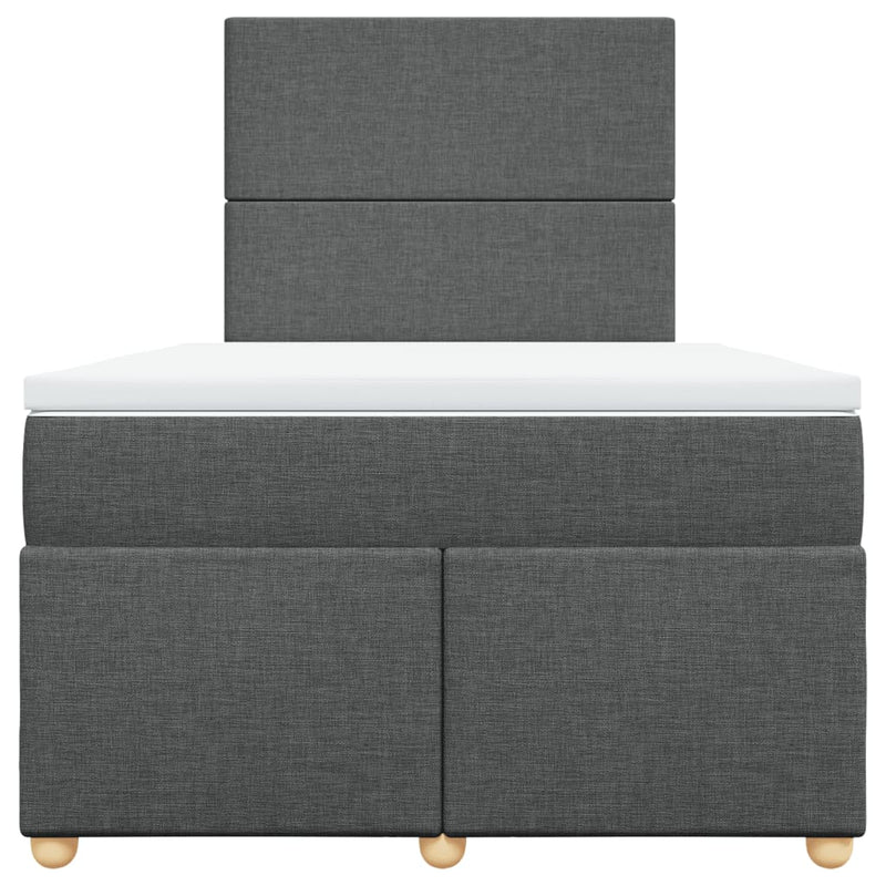 Pat box spring cu saltea, gri închis, 120x190 cm, textil
