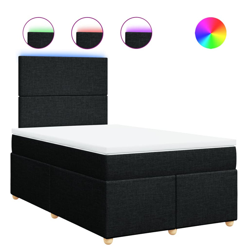 Pat box spring cu saltea, negru, 120x190 cm, catifea