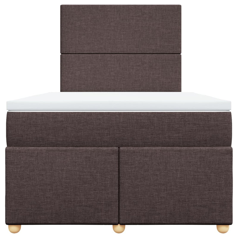 Pat box spring cu saltea, maro închis, 120x190 cm, textil