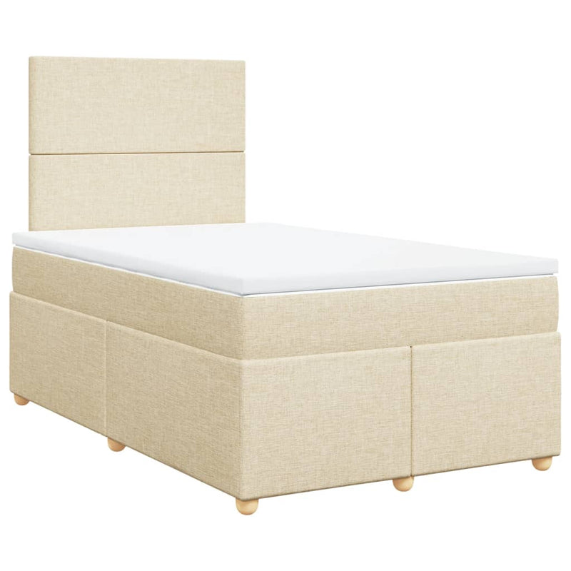 Pat continental cu saltea, crem, 120x190 cm, textil