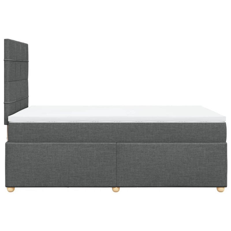 Pat box spring cu saltea, gri închis, 120x190 cm, textil