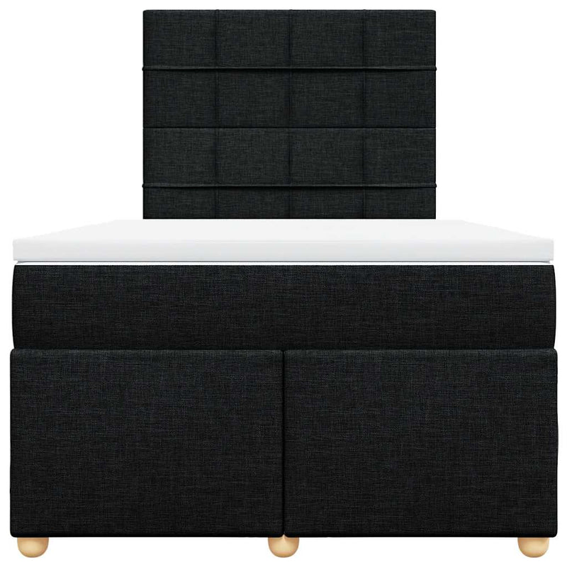 Pat box spring cu saltea, negru, 120x190 cm, catifea