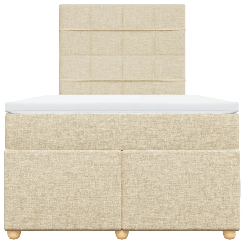 Pat continental cu saltea, crem, 120x190 cm, textil